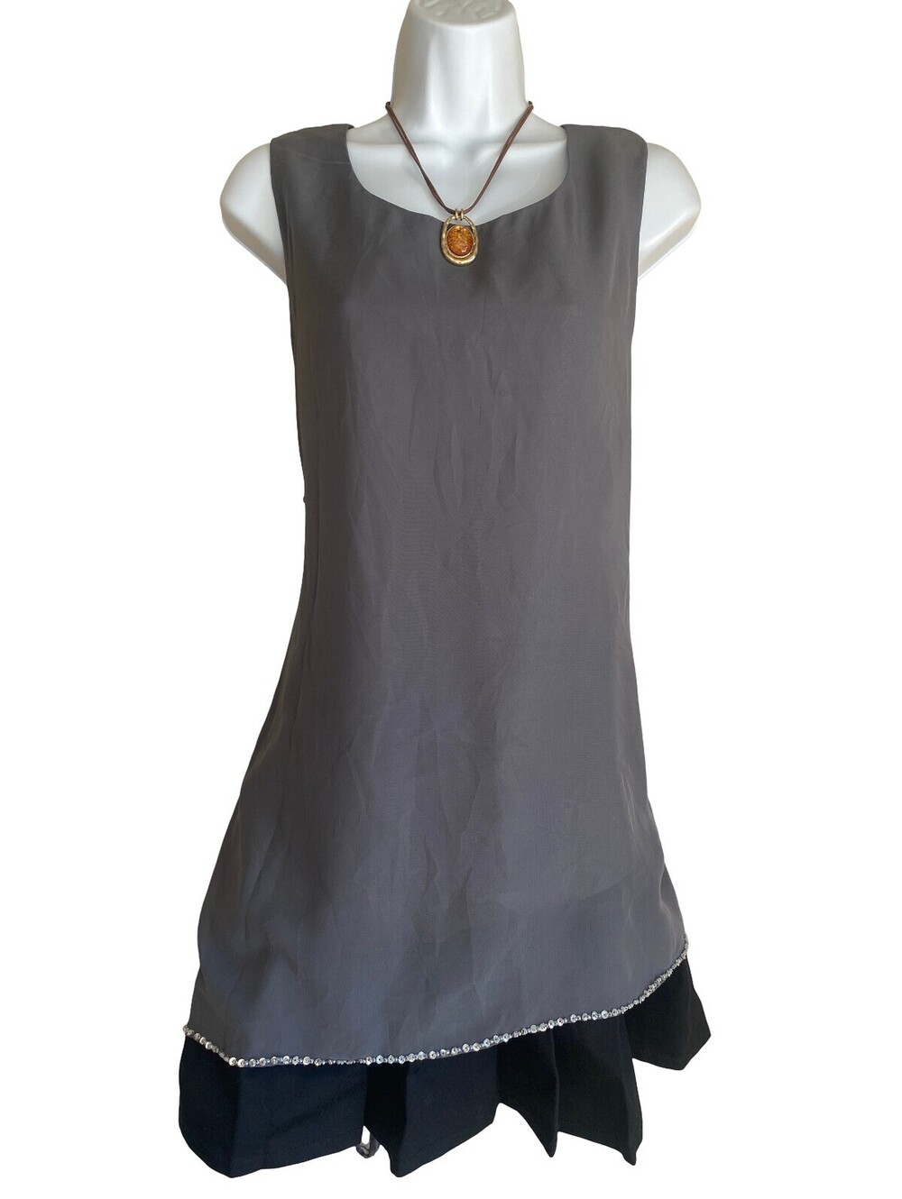 Vintage Plus 1X Gray Sleeveless Asymmetrical Layered Two Sided Tunic Blouse Goth